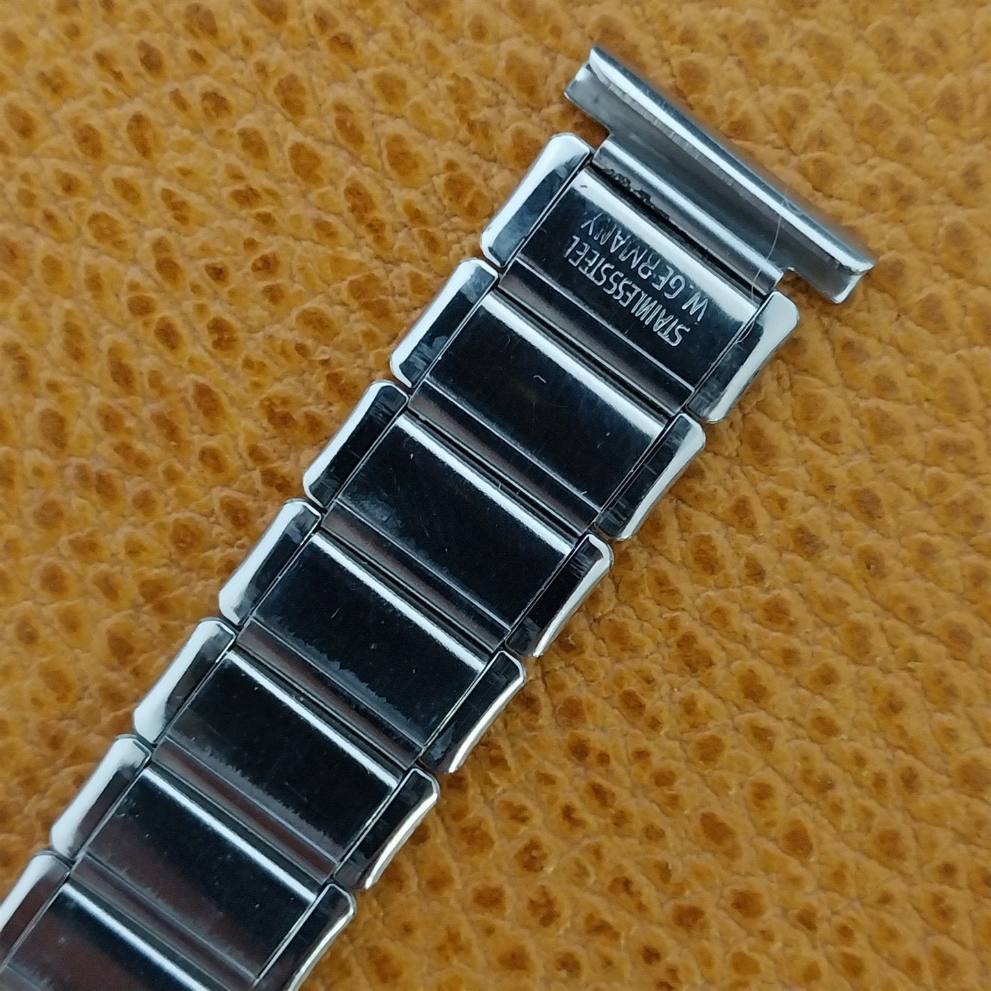 Vintage 18mm 17mm German WireLug Stainless Steel Stretch Unused 1960s Watch Band