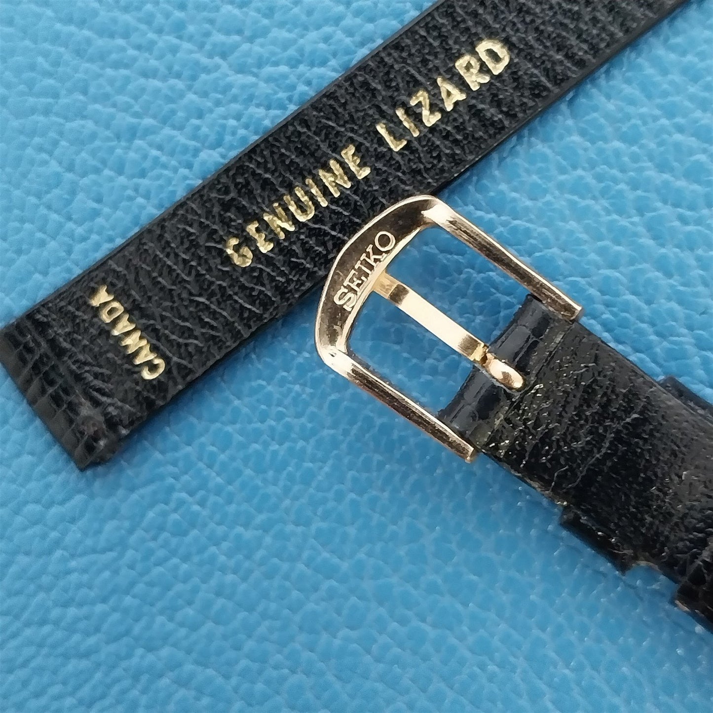 Vintage 10mm Seiko Lizard Classic nos Unused Watch Band & Gold RGP Logo Buckle