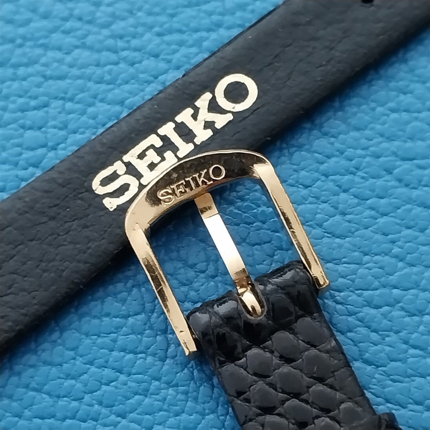 Vintage 11mm Seiko Lizard Classic nos Unused Watch Band & Gold-Tone Logo Buckle