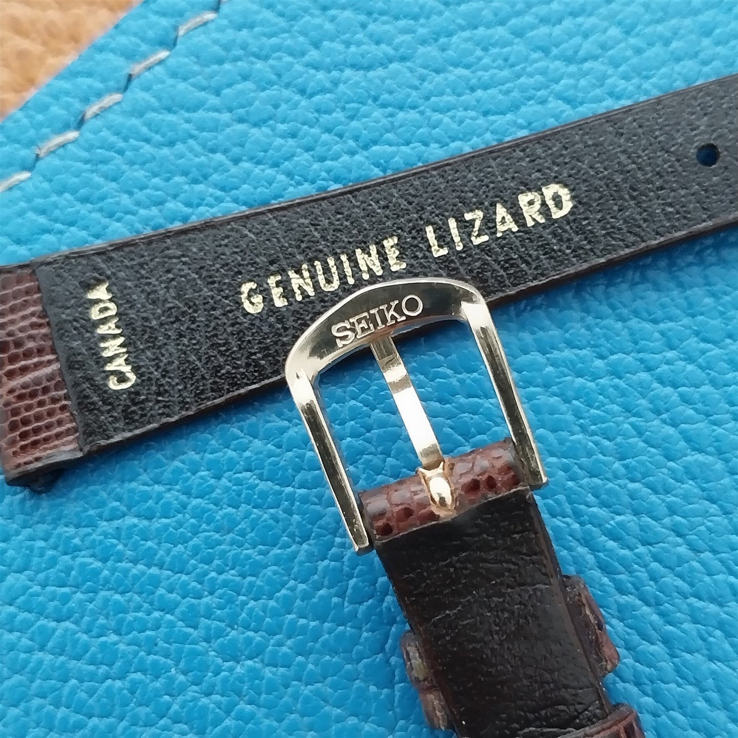 Vintage 13mm Seiko Lizard Classic nos Unused Watch Band & Gold RGP Logo Buckle