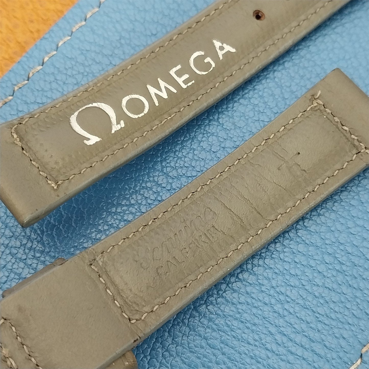 Omega 5/8" Gray Calf Leather Unused As-Is 1950s Vintage Watch Band