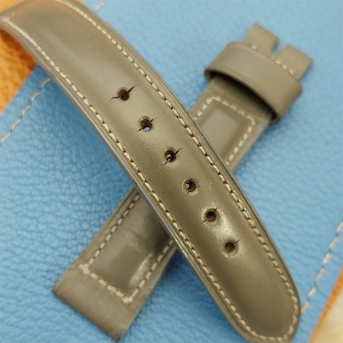 Omega 5/8" Gray Calf Leather Unused As-Is 1950s Vintage Watch Band