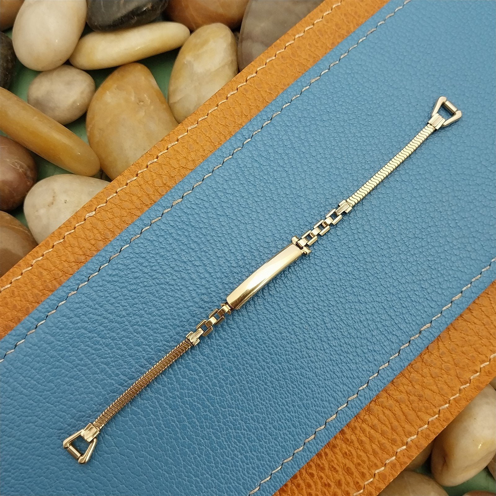 Gemex 12k Yellow Gold-Filled Ladies NOS 1950s Vintage Cocktail Watch Band