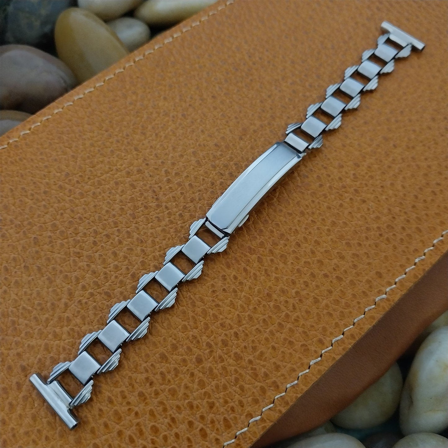 Vintage 1930s 5/8" Antique Stainless Steel Peerless Unused Art Deco Watch Band