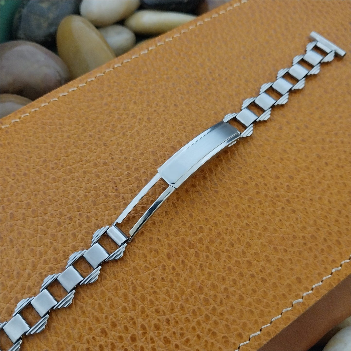 Vintage 1930s 5/8" Antique Stainless Steel Peerless Unused Art Deco Watch Band