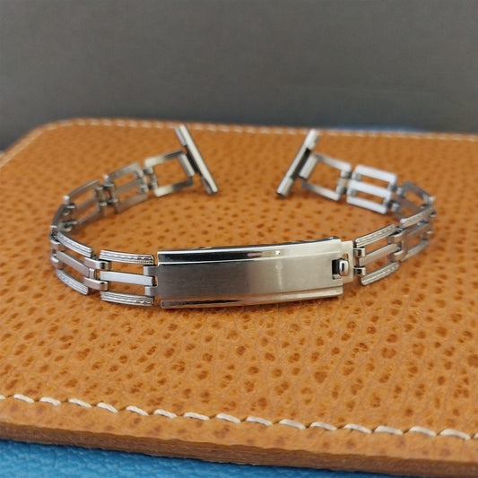 Vintage 30s 5/8" Antique Stainless Steel JB Champion Unused Art Deco Watch Band