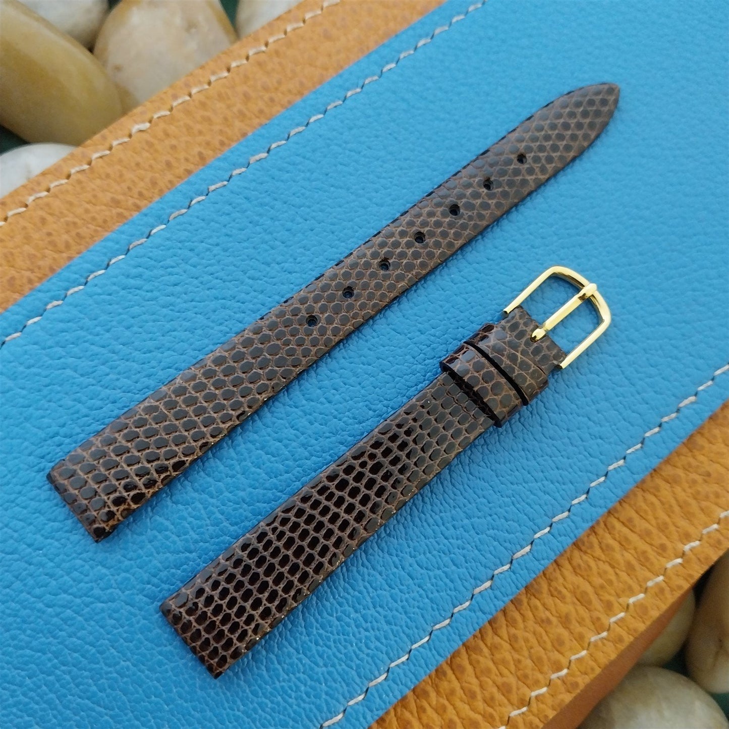 12mm Hadley Roma Brown Genuine Lizard Leather Ladies Unused Vintage Watch Band