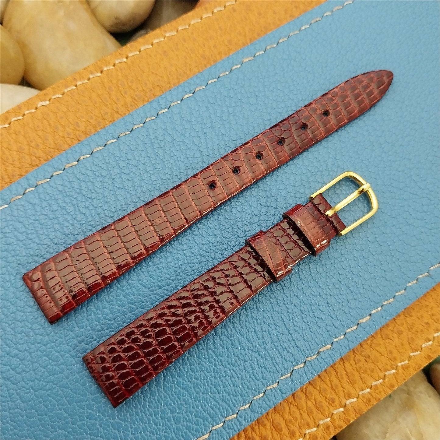 13mm Hadley Roma Burgundy Lizard Classic Ladies Unused Vintage Watch Band