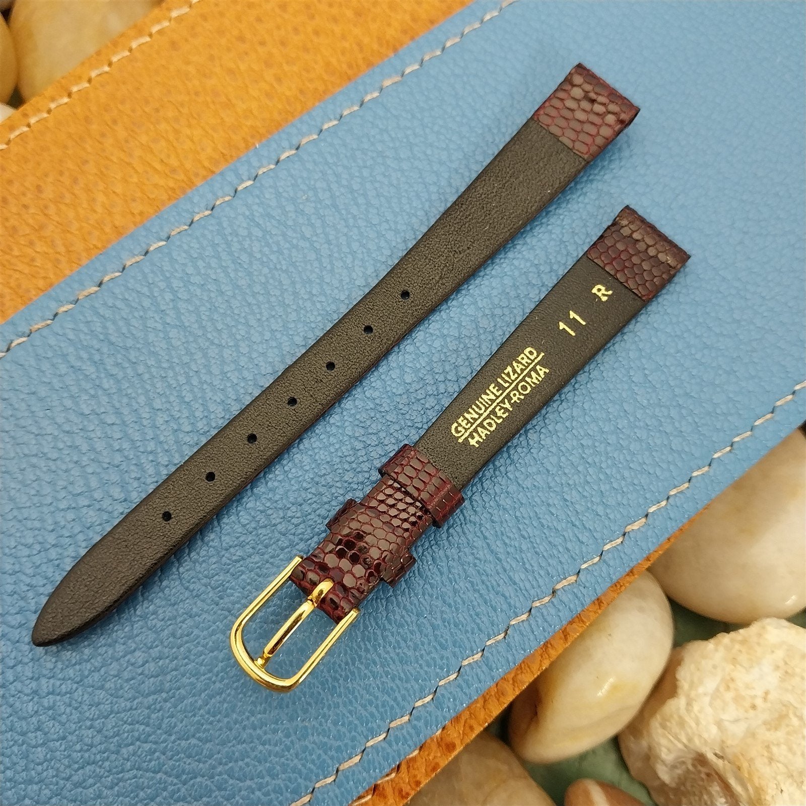 11mm Hadley Roma Burgundy Genuine Lizard Ladies Unused Vintage Watch Band