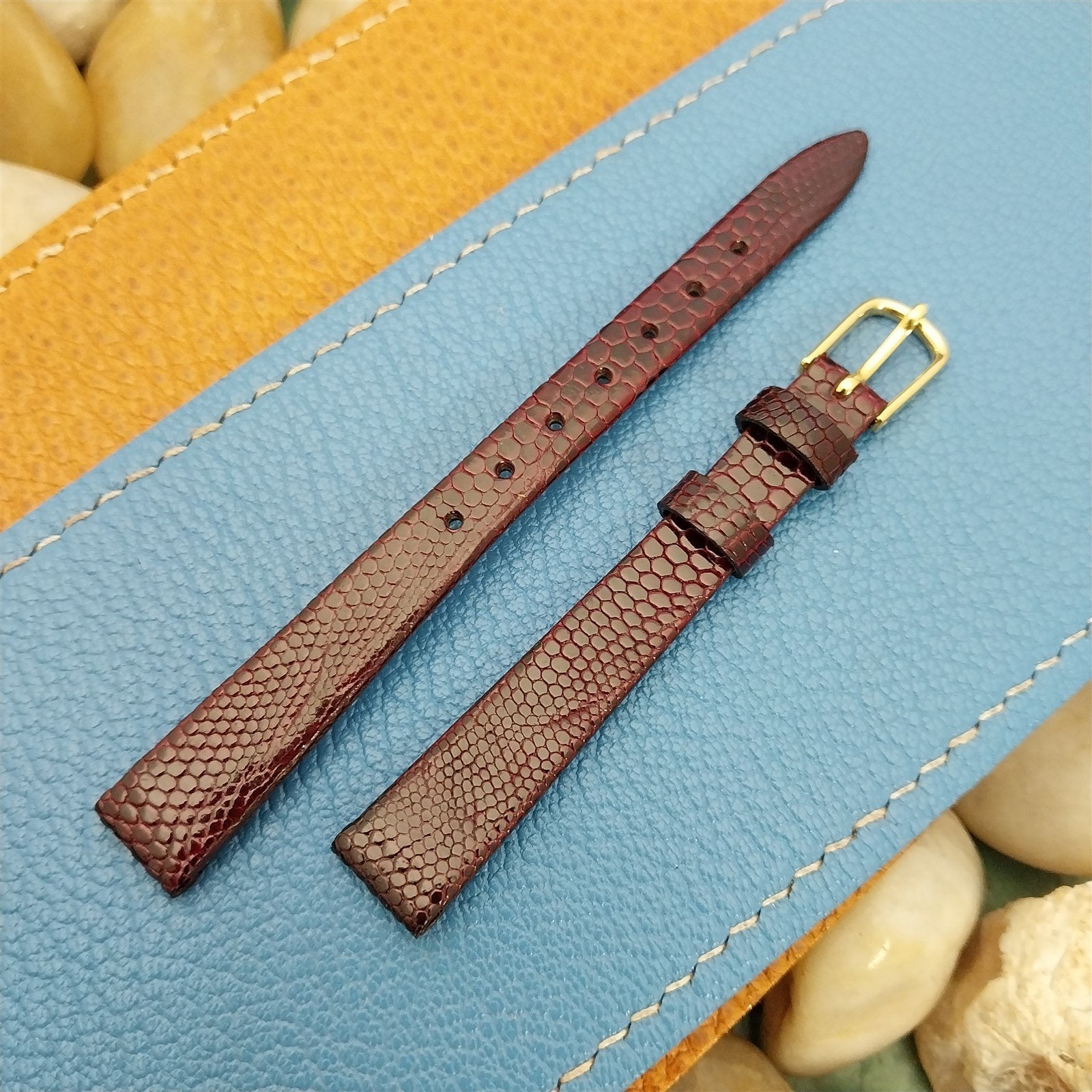 11mm Hadley Roma Burgundy Genuine Lizard Ladies Unused Vintage Watch Band
