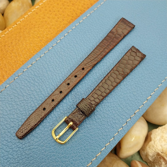 11mm Hadley Roma Brown Genuine Lizard Classic Ladies Unused Vintage Watch Band