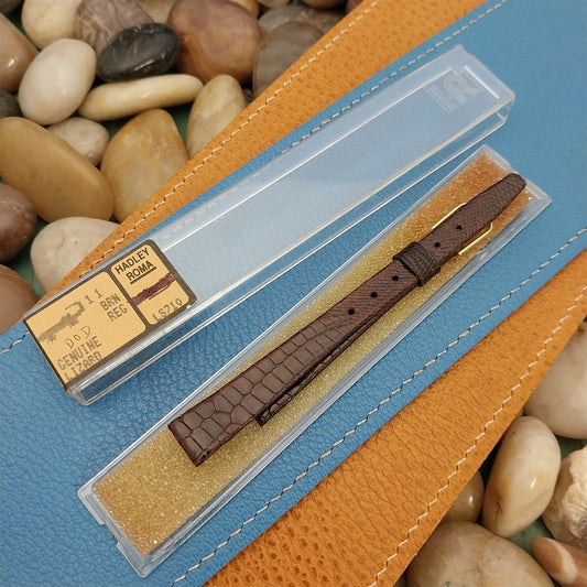 11mm Hadley Roma Brown Genuine Lizard Classic Ladies Unused Vintage Watch Band