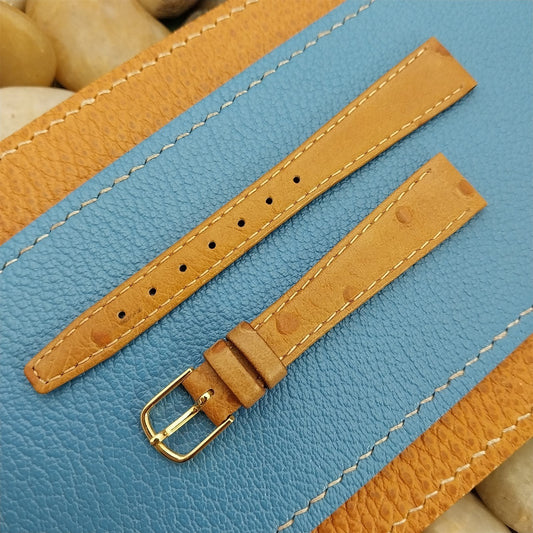 14mm Hadley Roma Tan Ostrich Grain Leather Ladies Unused Vintage Watch Band