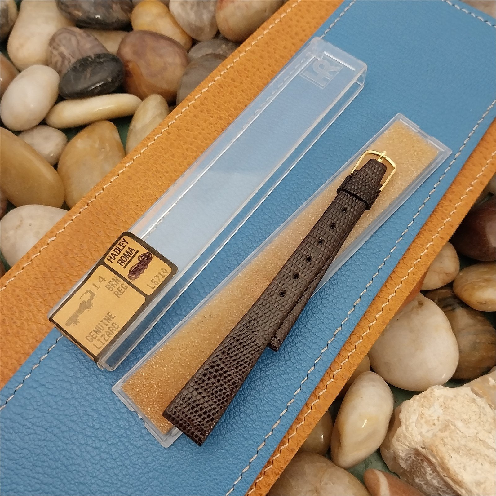 14mm Hadley Roma Brown Ladies Genuine Lizard Unused nos Vintage Watch Band