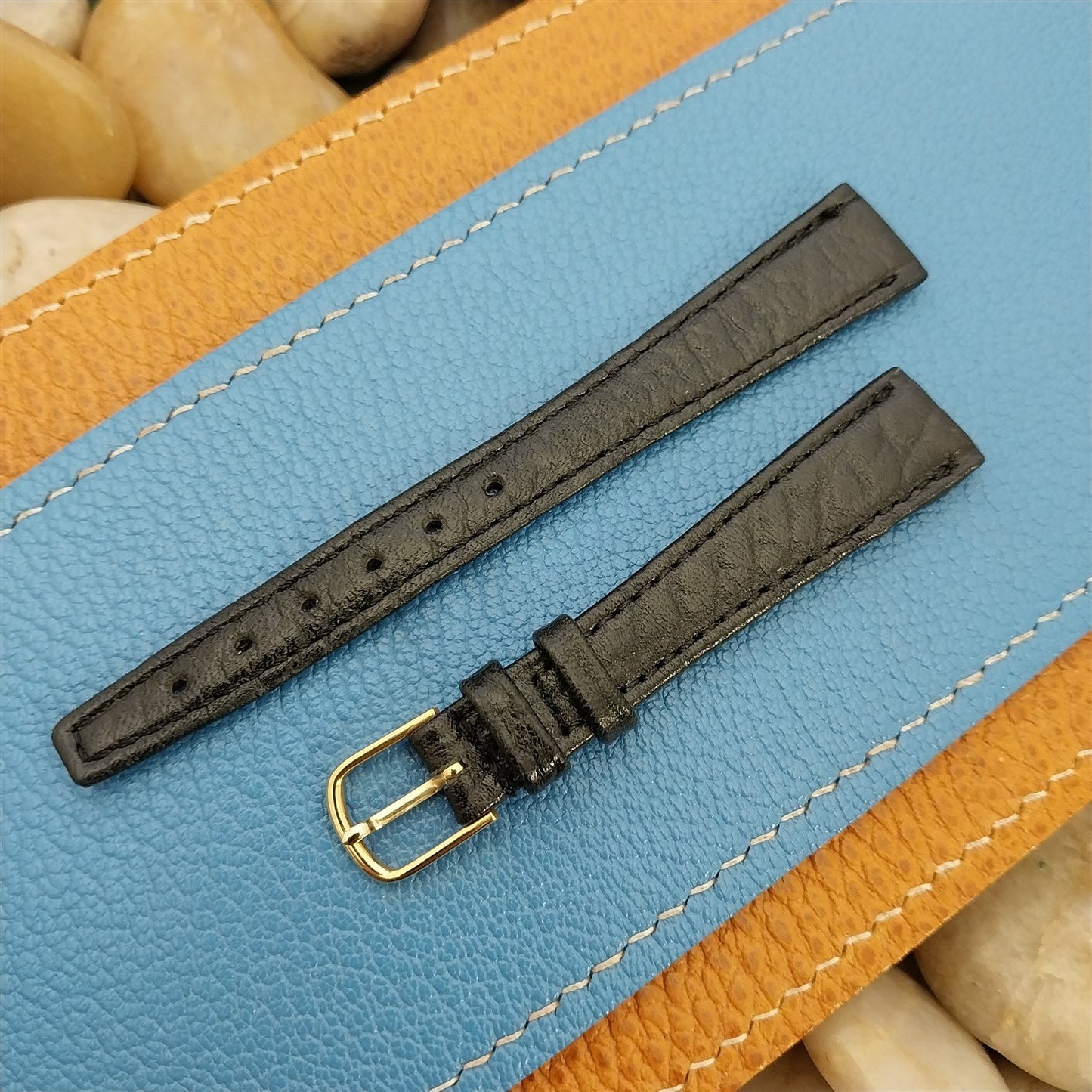 14mm Hadley Roma Black Calfskin Leather Ladies nos Unused Vintage Watch Band