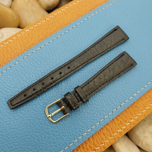 14mm Hadley Roma Black Calfskin Leather Ladies nos Unused Vintage Watch Band