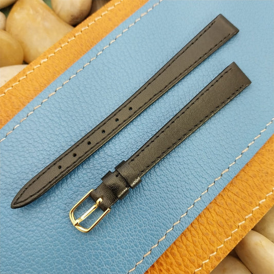 11mm Hadley Roma Black Calfskin Leather Ladies nos Unused Vintage Watch Band