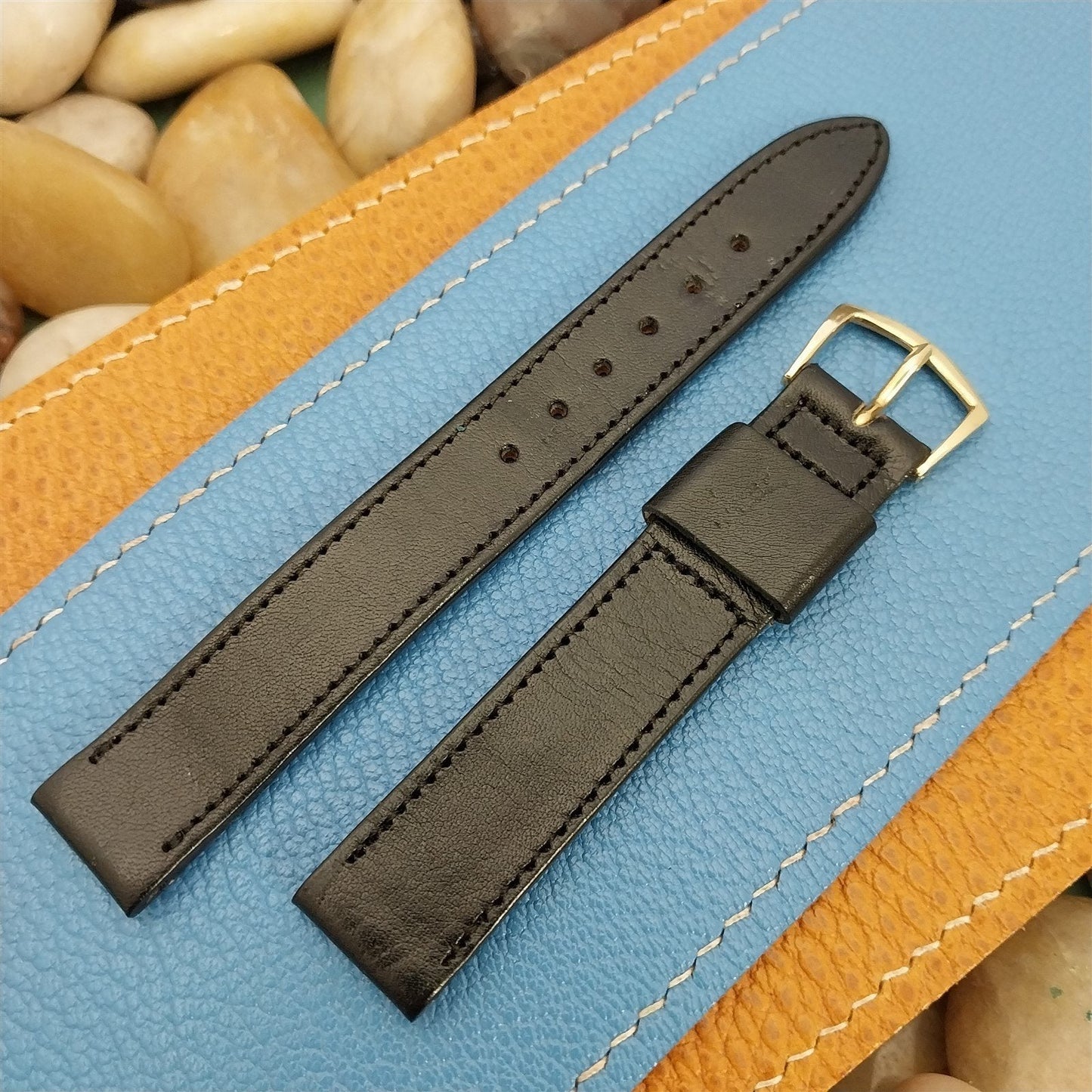 Vintage 5/8" 1-Keeper Black Calf Leather Mormac 1960s nos Unused Watch Band