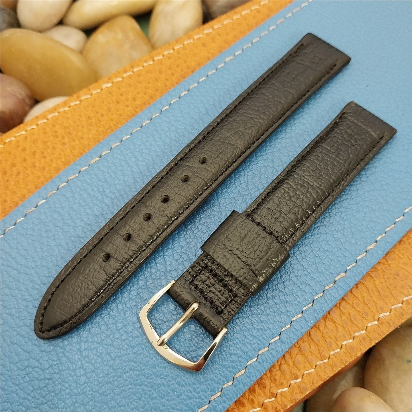 Vintage 5/8" 1-Keeper Black Calf Leather Mormac 1960s nos Unused Watch Band