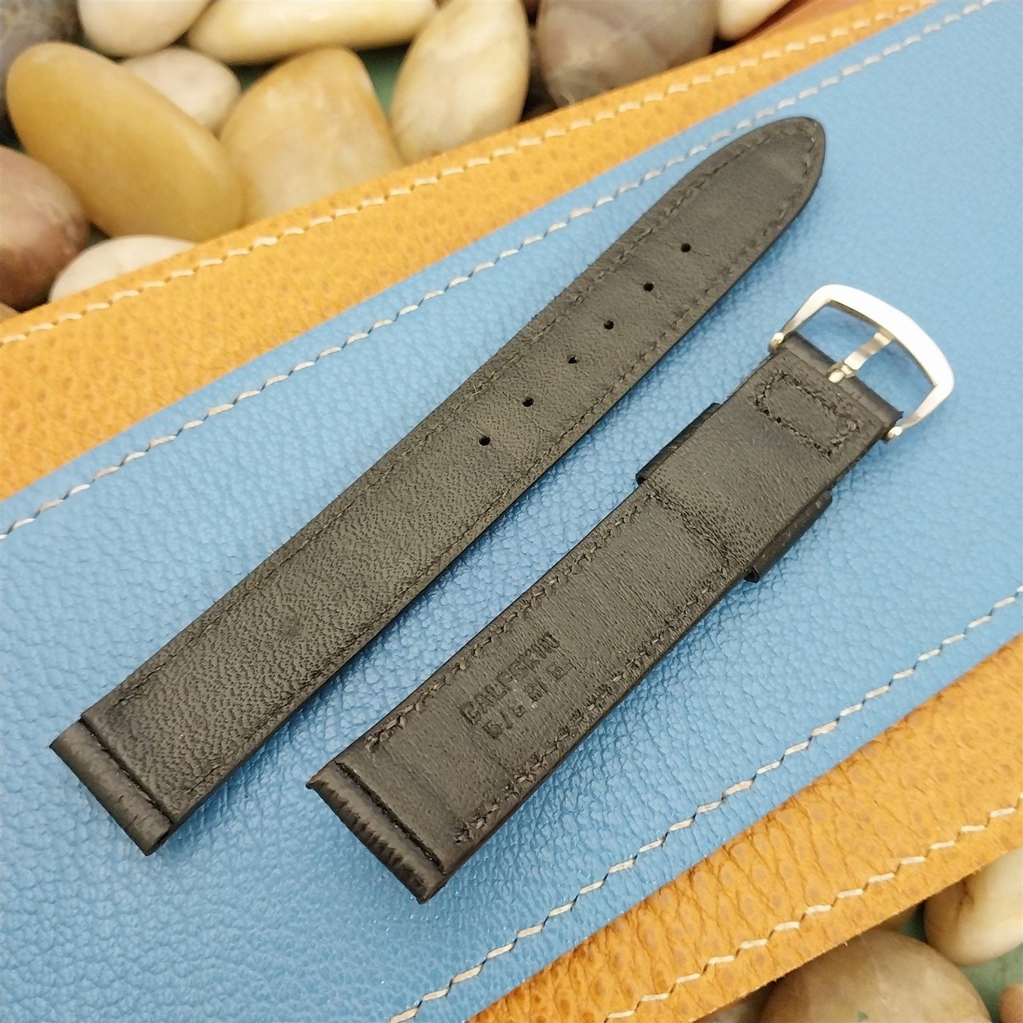 Vintage 5/8" 1-Keeper Black Calf Leather Mormac 1960s nos Unused Watch Band