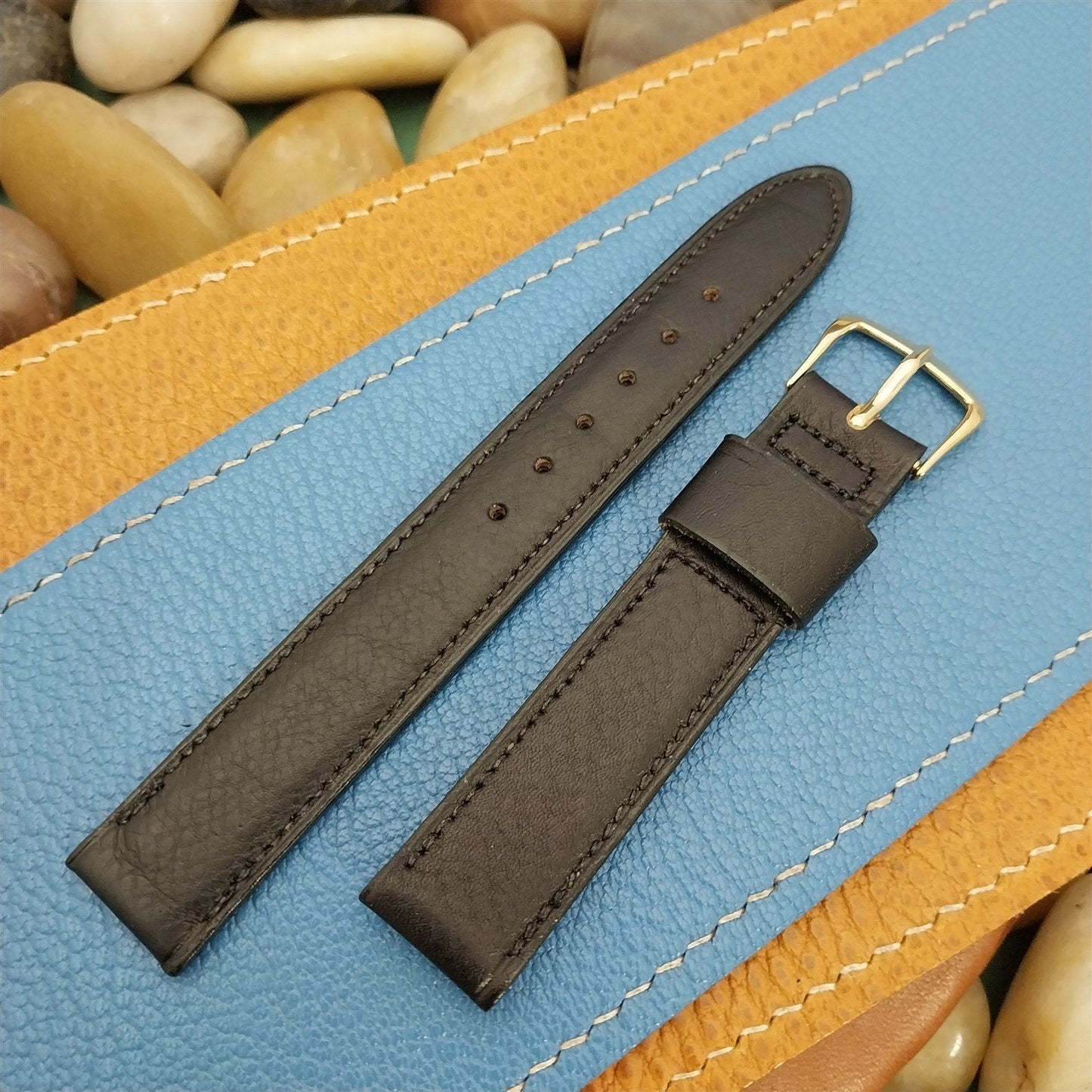 Vintage 5/8" 1-Keeper Black Calf Leather Mormac 1960s nos Unused Watch Band