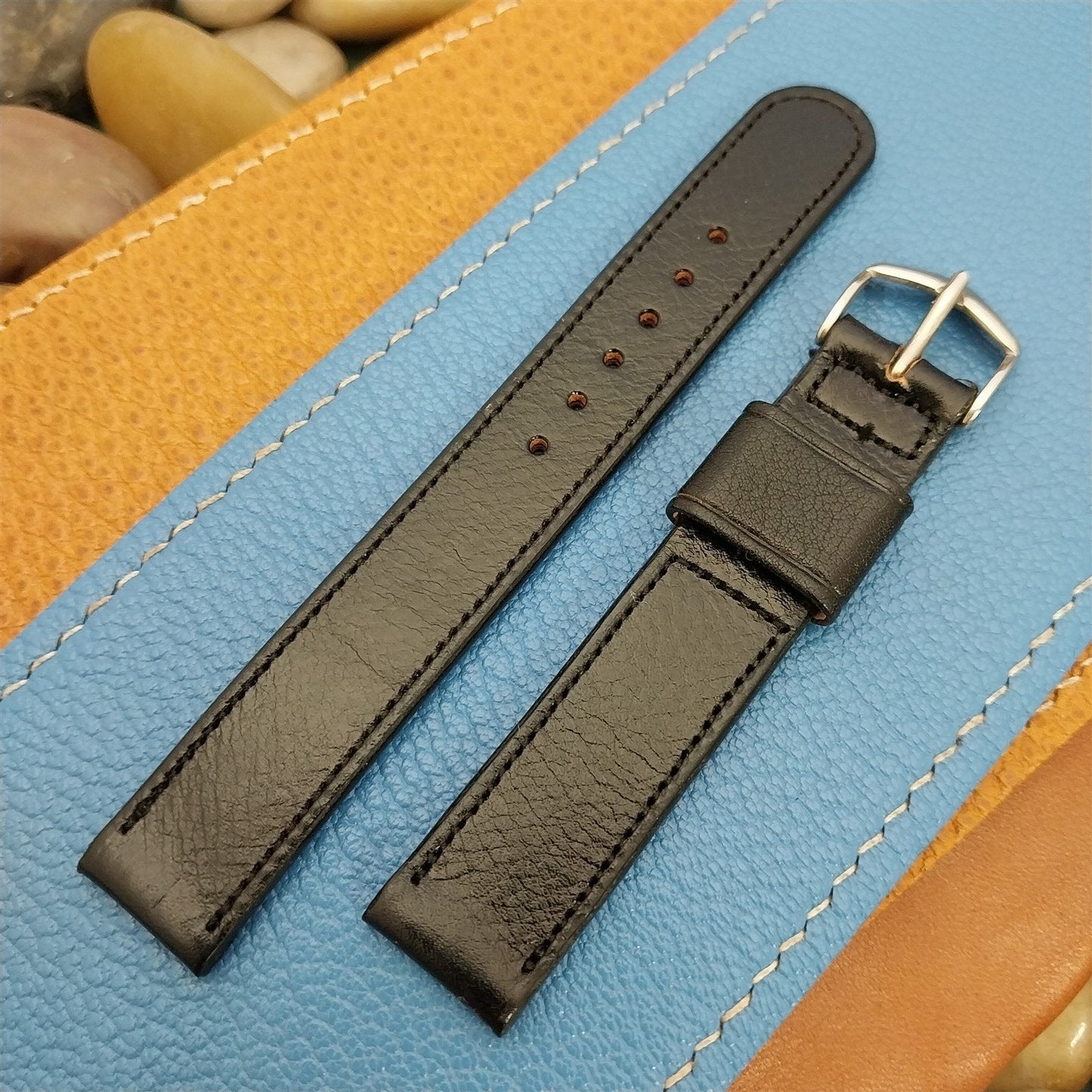 Vintage 5/8" JB Champion Classic Black Scandia Calf nos Unused 1950s Watch Band