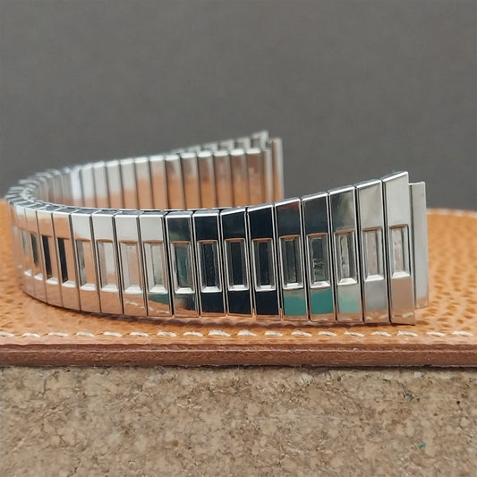 Vintage 19mm Stainless Steel Flared Stretch Expansion Unused nos Watch Band