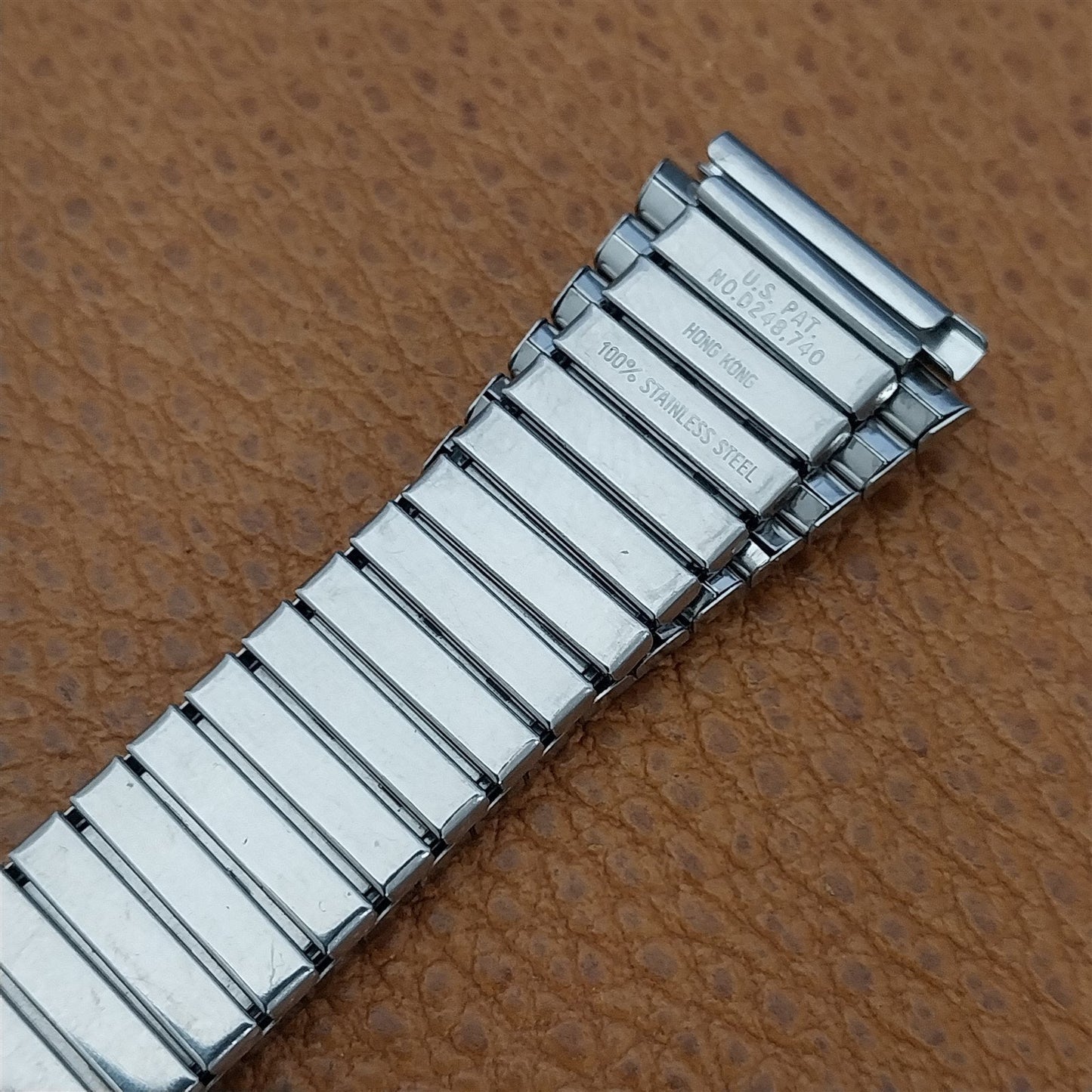 Vintage 19mm Stainless Steel Flared Stretch Expansion Unused nos Watch Band