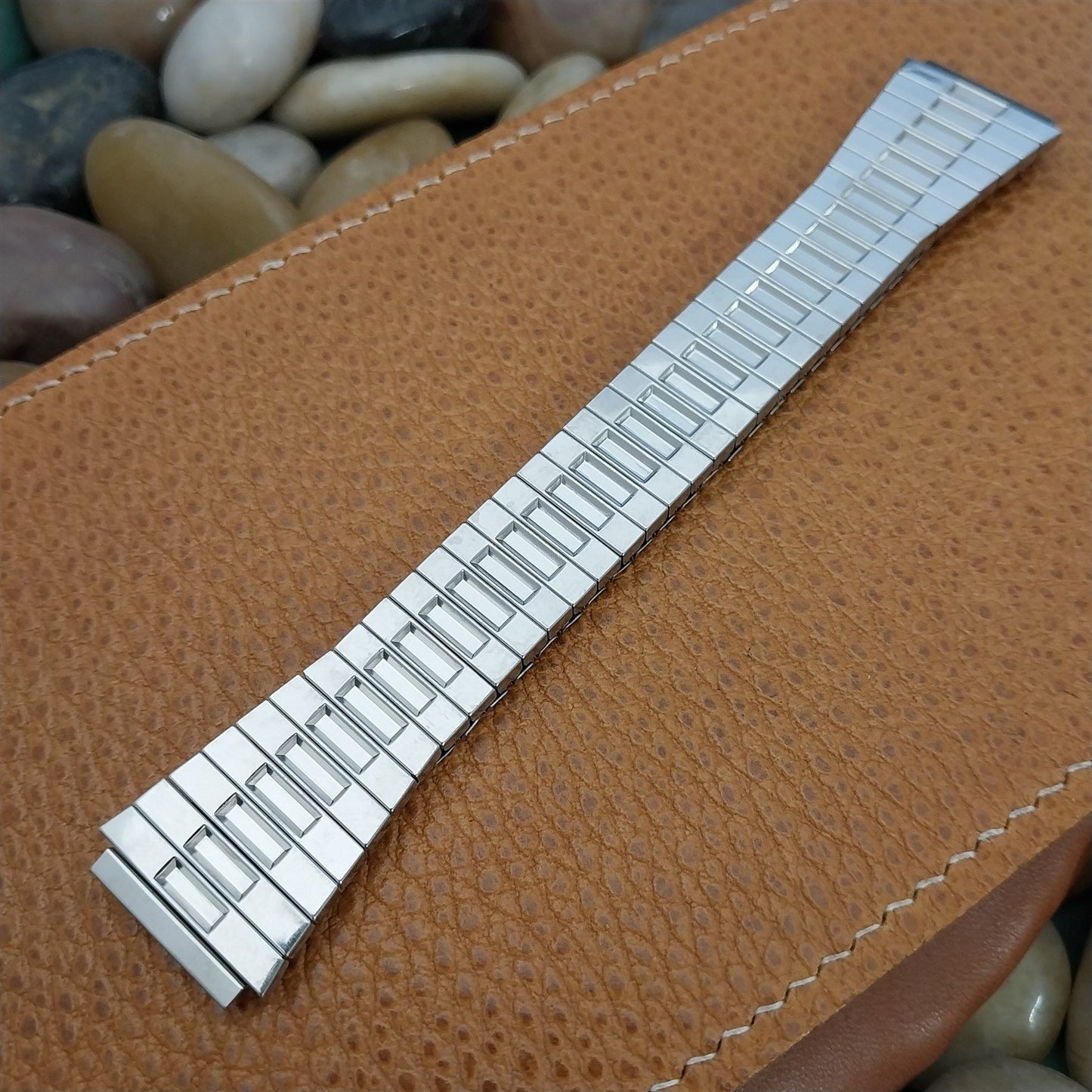 19mm Stainless Steel Flared Vintage Stretch Expansion Unused nos Watch Band