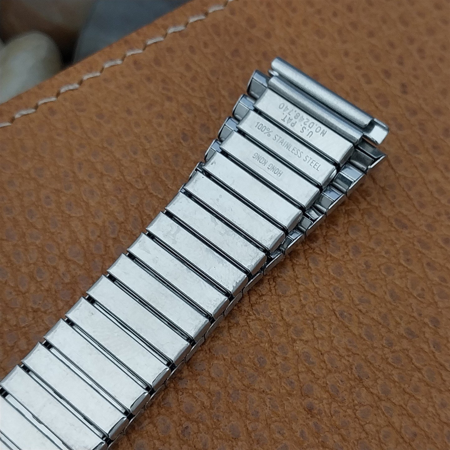 19mm Stainless Steel Flared Vintage Stretch Expansion Unused nos Watch Band
