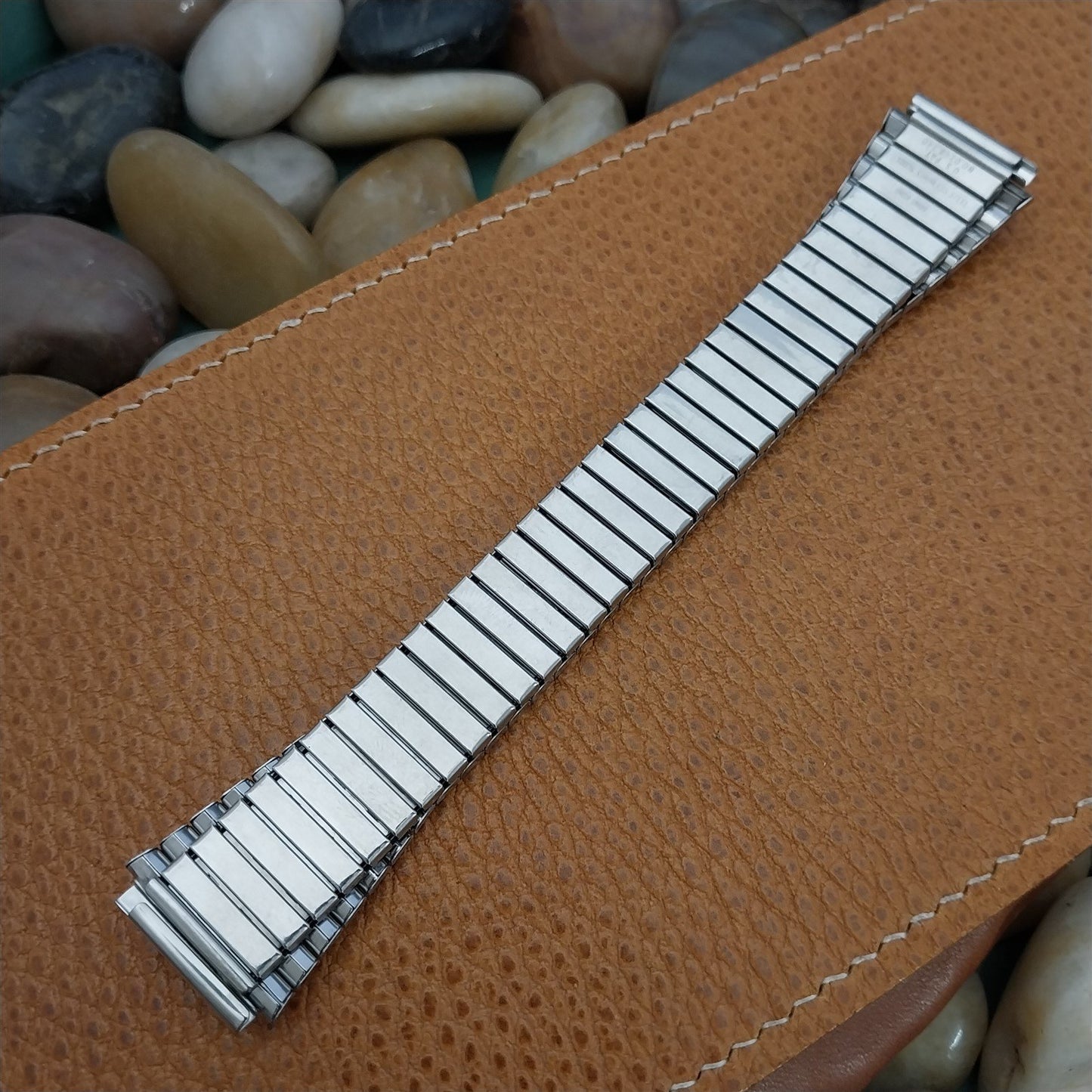 19mm Stainless Steel Flared Vintage Stretch Expansion Unused nos Watch Band