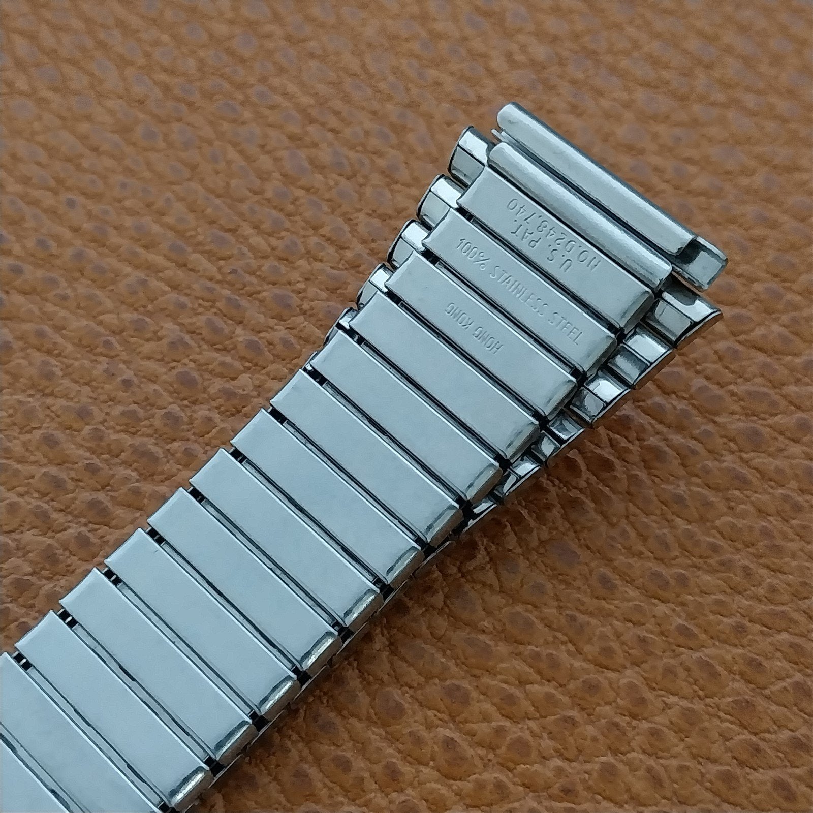 19mm Stainless Steel Flared Vintage Stretch Expansion Unused nos Watch Band