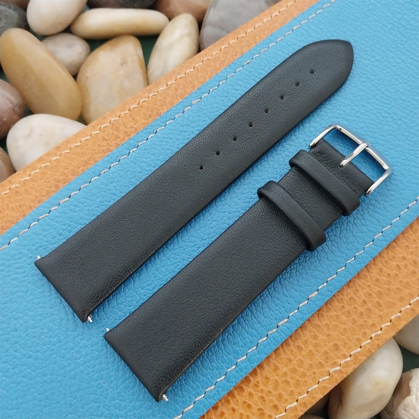 22mm Speidel Black Leather Tapered 22/20 Unused Watch Band