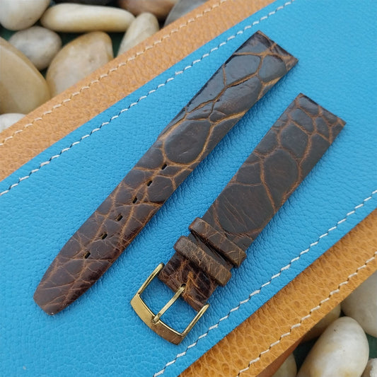 Vintage 17.5mm Alexander Brown Thin Alligator Unused Classic 1960s Watch Band