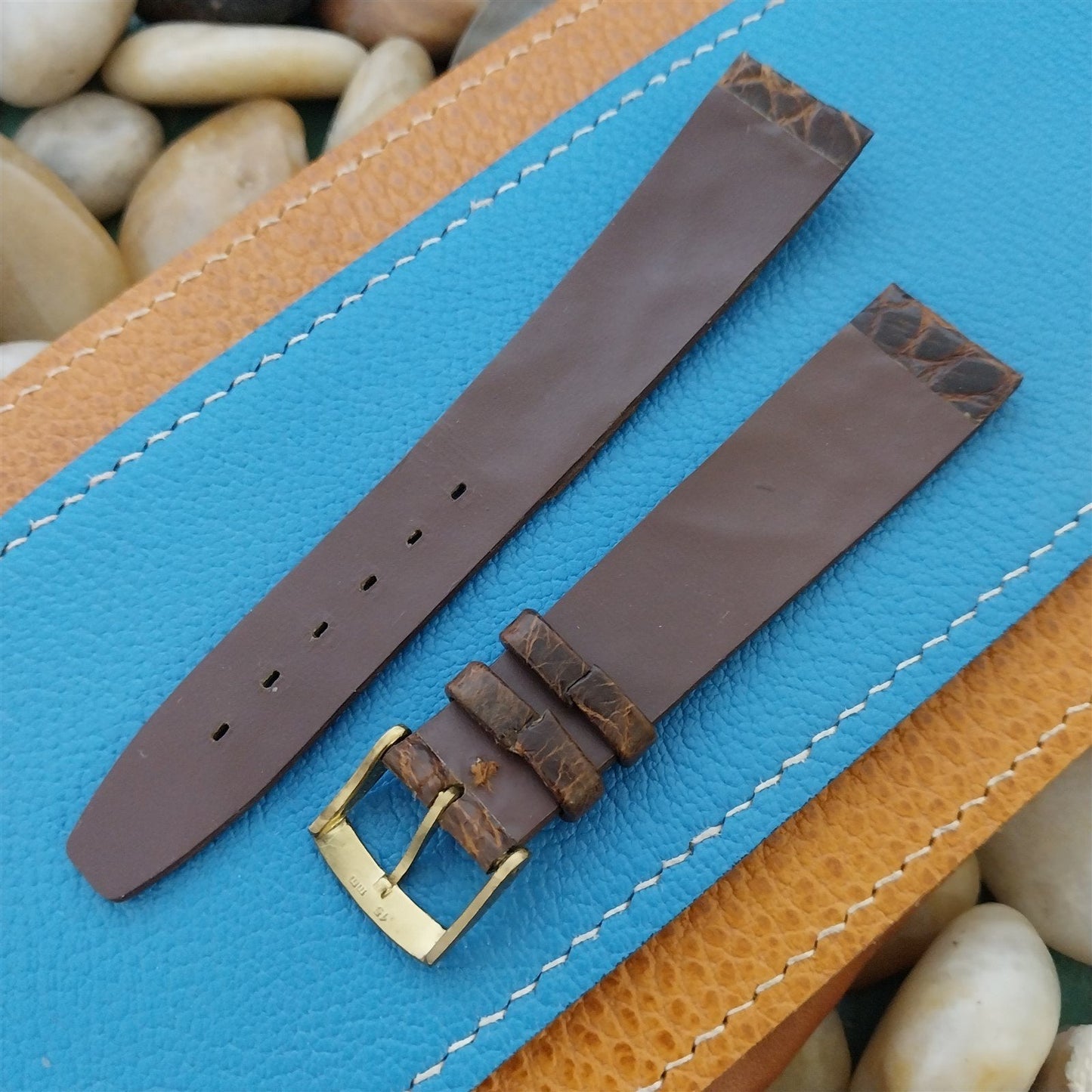 Vintage 17.5mm Alexander Brown Thin Alligator Unused Classic 1960s Watch Band