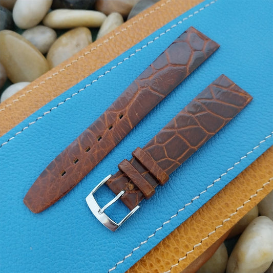 Vintage 17.8mm Alexander Brown Thin Alligator Unused Classic 1960s Watch Band