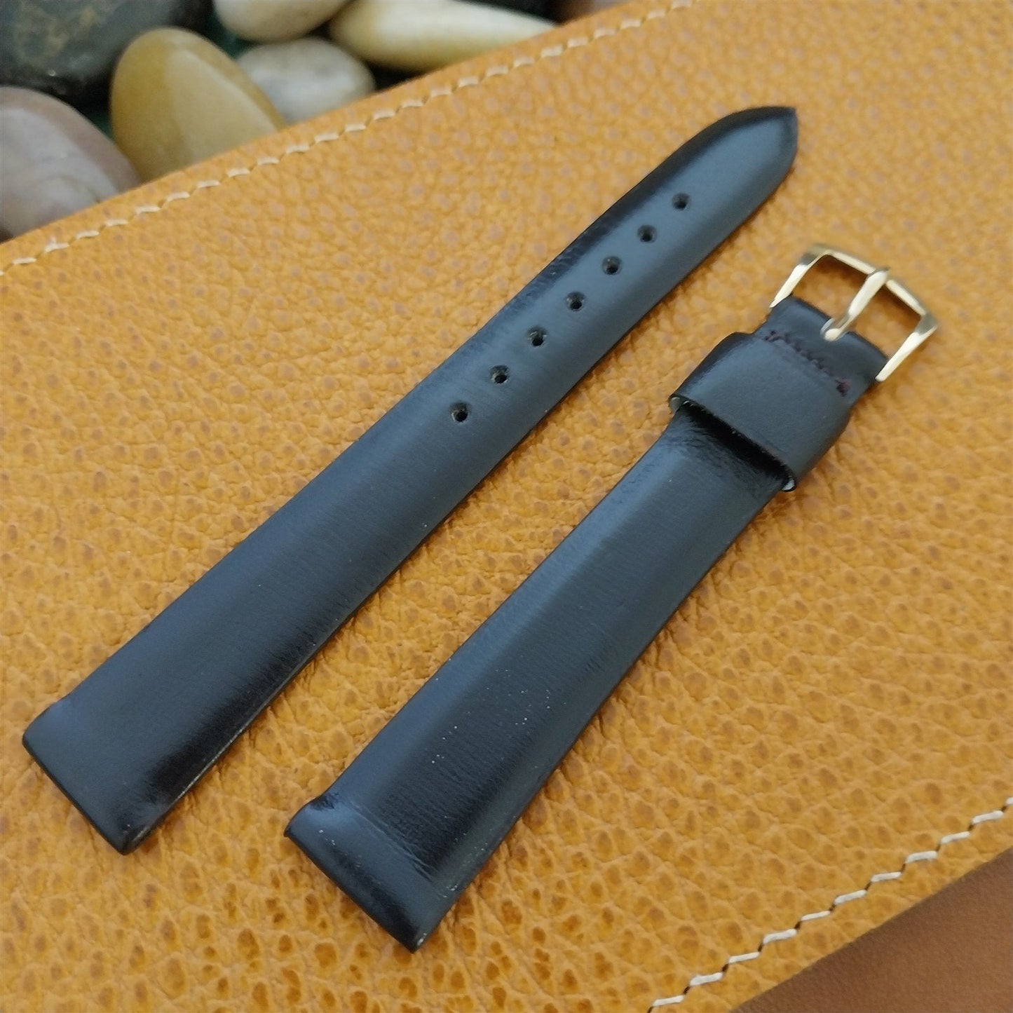 1960s Vintage 5/8" Speidel Brown Calf Leather Single Keeper Unused Watch Band