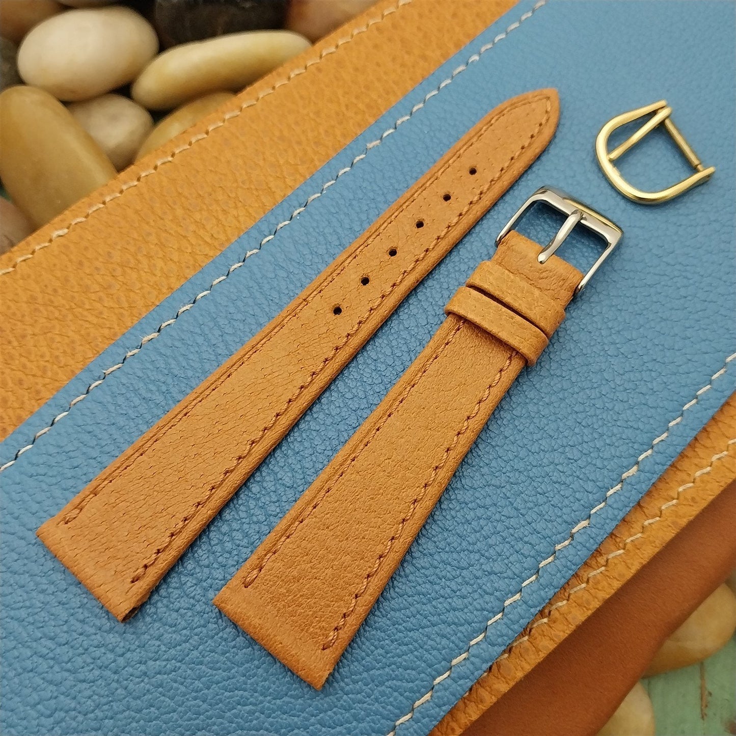 Vintage 19mm Tapered Italian Pigskin 19/16 Unused nos 1980s Classic Watch Band