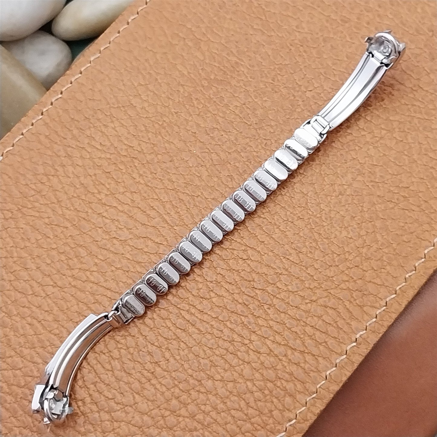 1950s nos Unused Ladies White Gold-Filled Rhinestone Cocktail Vintage Watch Band