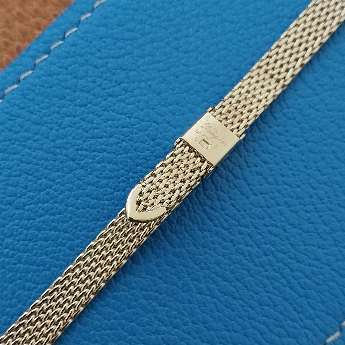 10k Yellow Gold RGP Mesh Ladies JB Champion Unused 1960s Vintage Watch Band