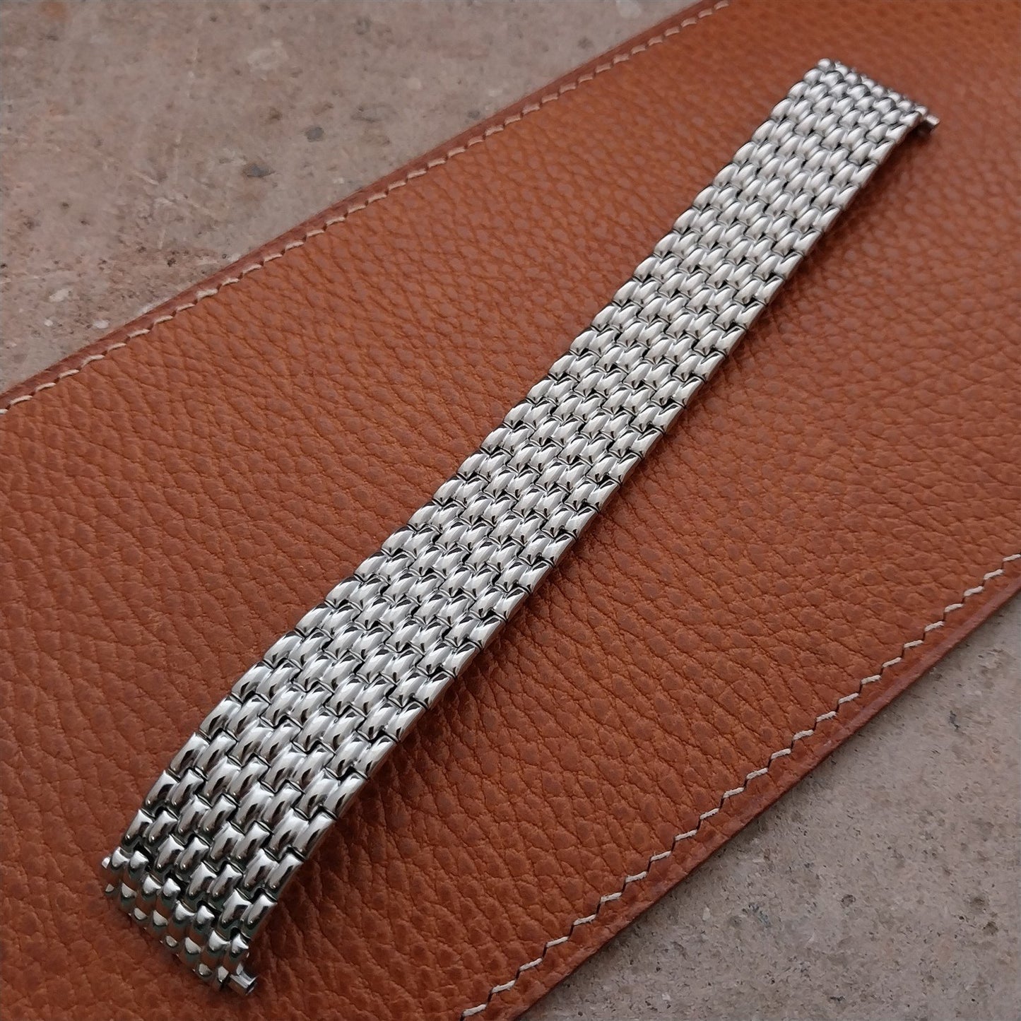18mm 20mm 22mm Beads of Rice Stainless Speidel Expansion Unused 1970s Watch Band