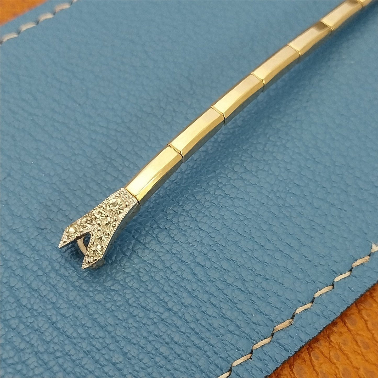 Ladies 10k Gold-Filled & Rhinestone JB Champion Unused 1960s Vintage Watch Band