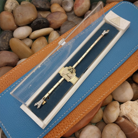 Ladies 10k Gold-Filled & Rhinestone JB Champion Unused 1960s Vintage Watch Band