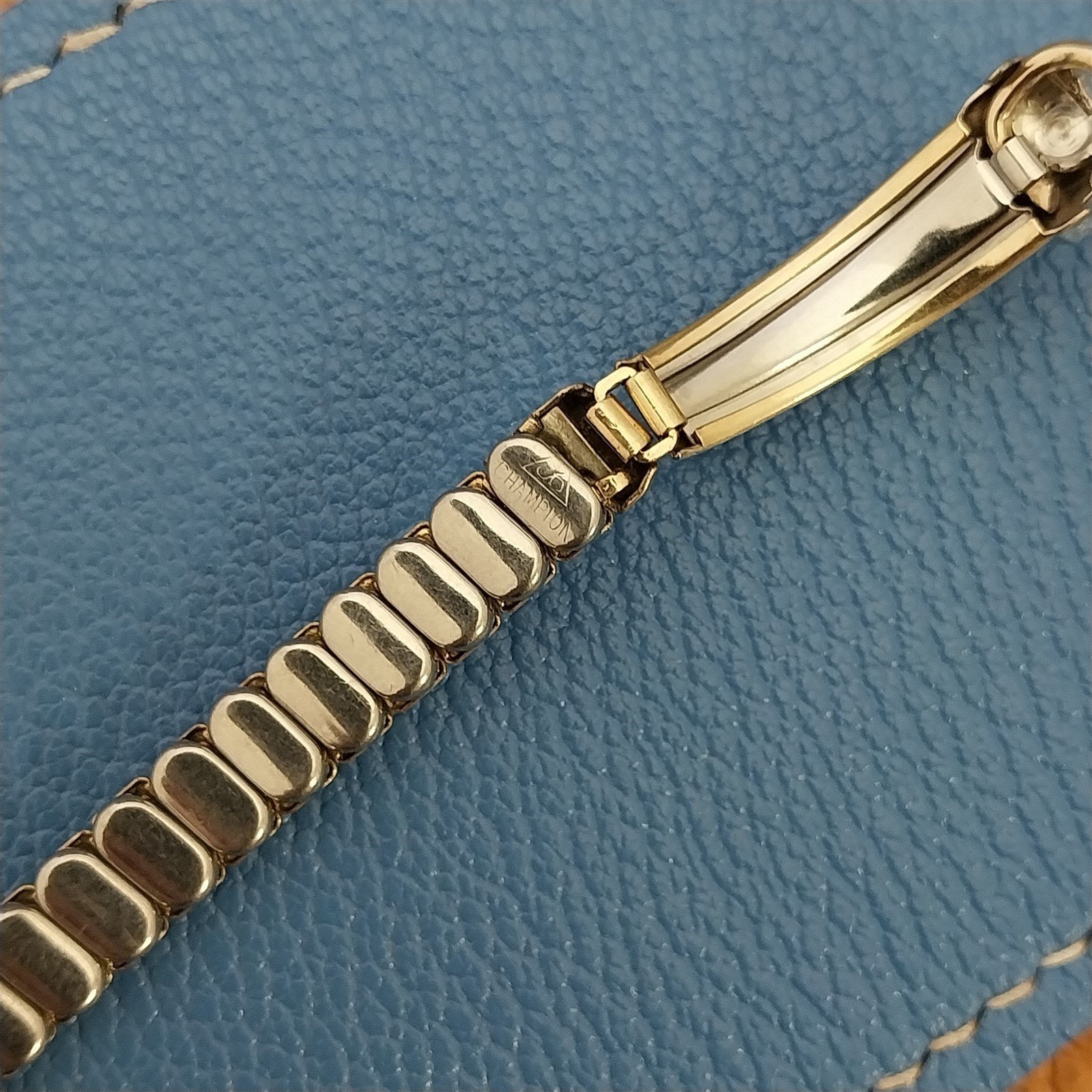 1950s Unused Ladies Yellow Gold-Filled Rhinestone Cocktail Vintage Watch Band