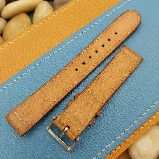 Vintage Elgin 5/8" Pigskin & Silver Tone Logo Buckle nos Unused 1950s Watch Band