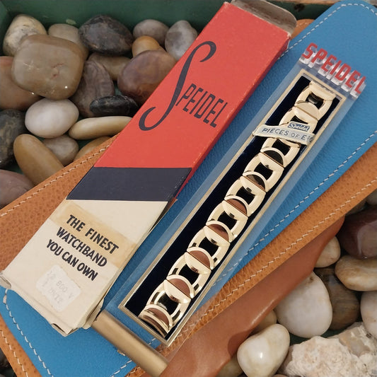 5/8" Yellow Gold-Fill Speidel MCM Pieces of Eight Unused nos Vintage Watch Band