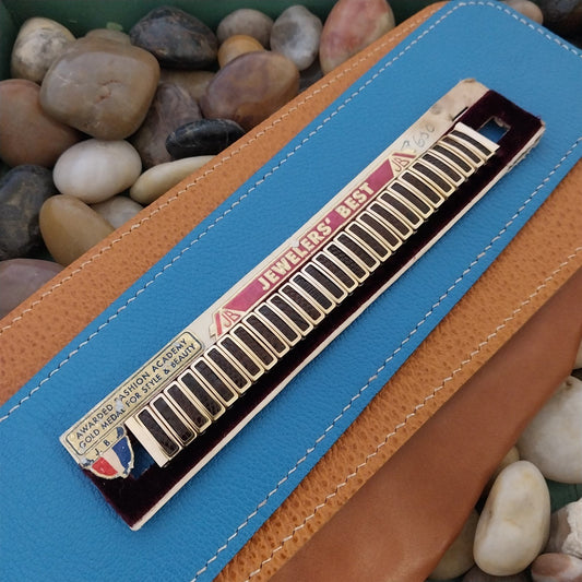 5/8" JB Champion Gold Filled & Brown Lizard Unused nos 1950s Vintage Watch Band