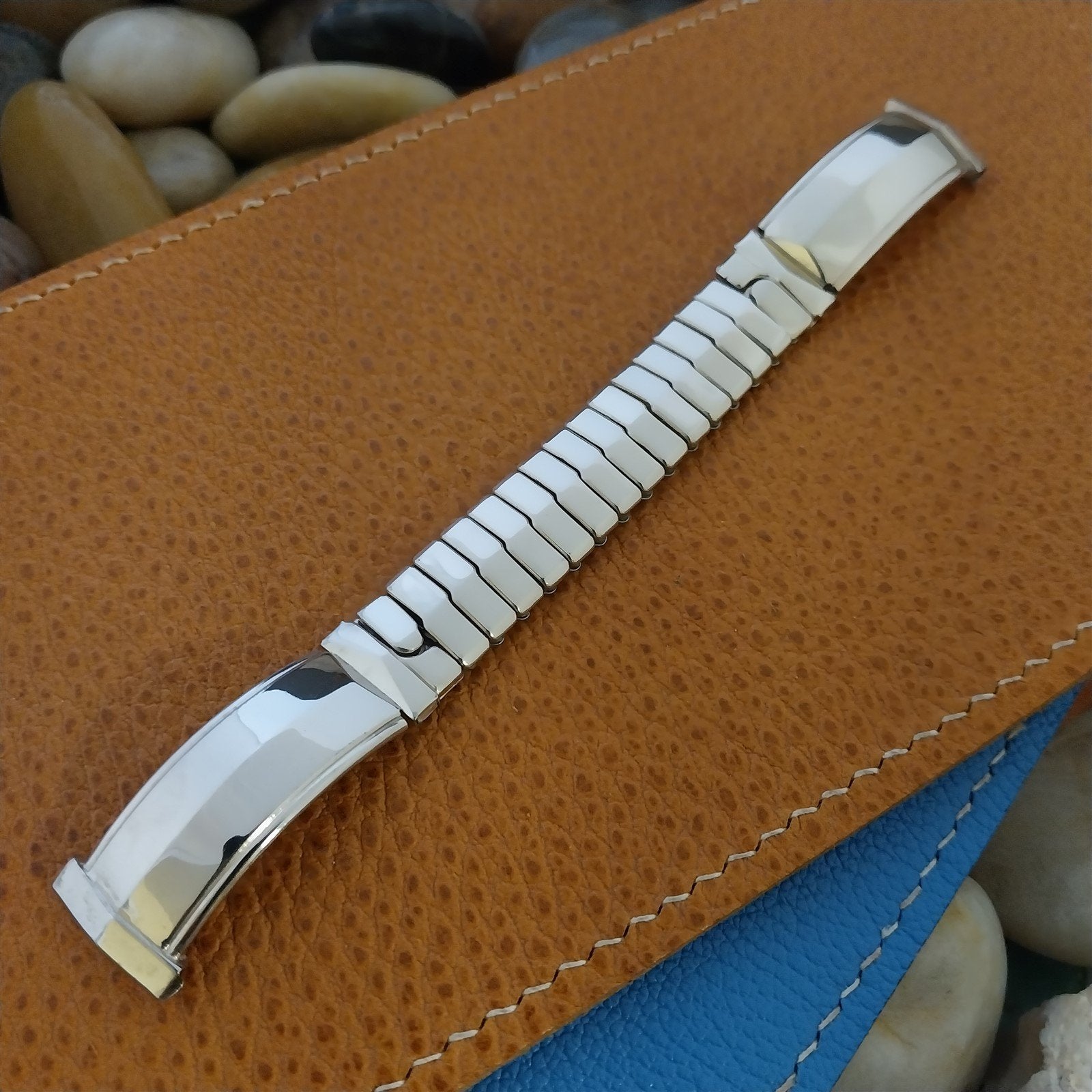 Vintage 5/8" 1940s White Gold-Filled Stonewall Classic Stretch Unused Watch Band