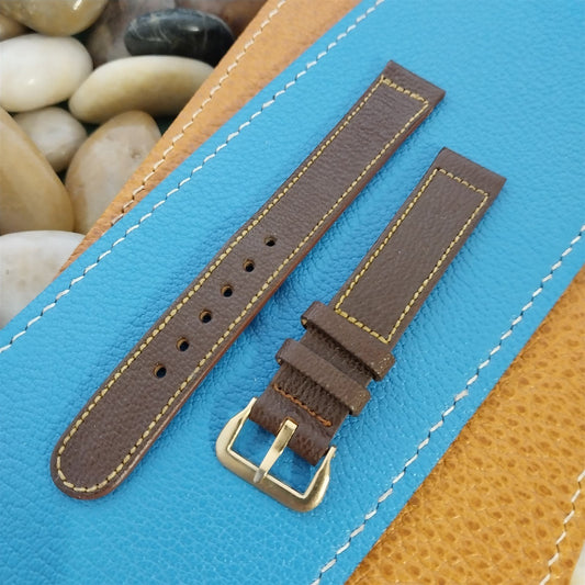 Vintage 14mm 1940s-1950s Morocco Tapered Leather Unused Classic Watch Band