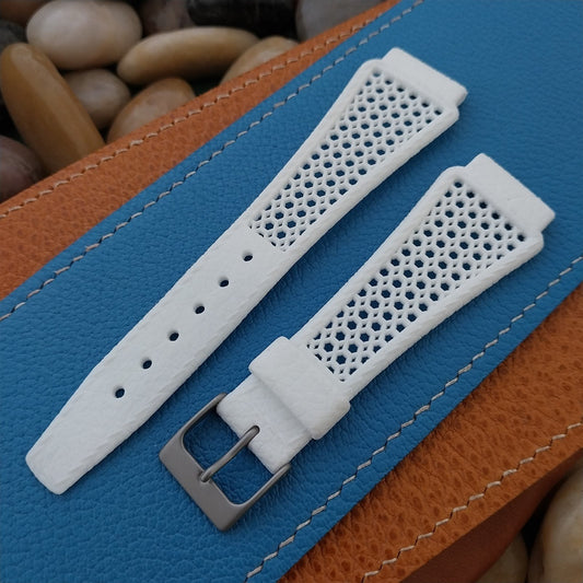 20mm White Diver Strap & Acier Buckle Swiss 1960s-1970s Vintage Watch Band